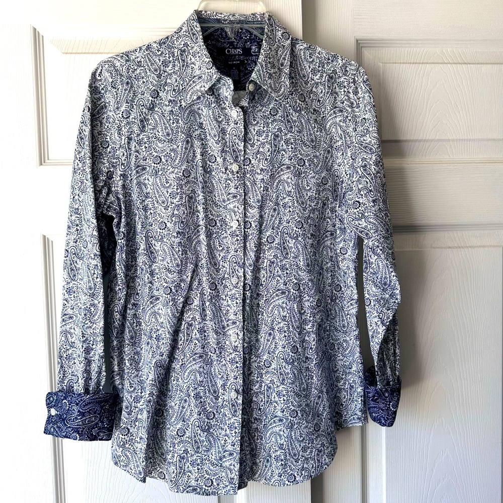 Chaps Button Down Blouse, Women’s Medium